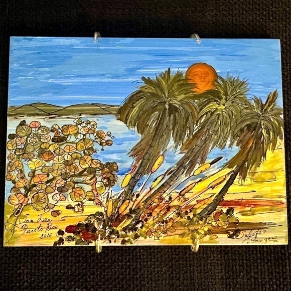 Hand Painted Beach Portrait from Purto Rico - Picture 5 of 5
